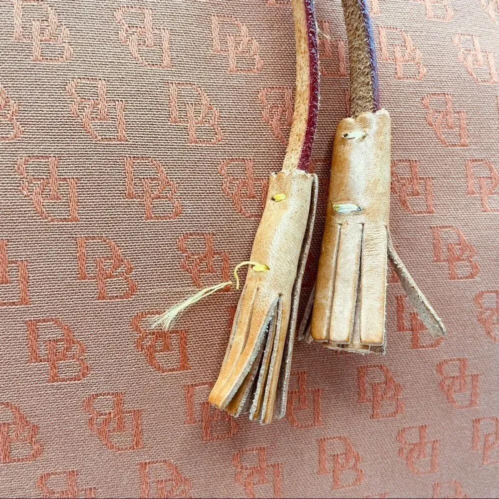 Vintage Dooney & Bourke Canvas Monogram Tote